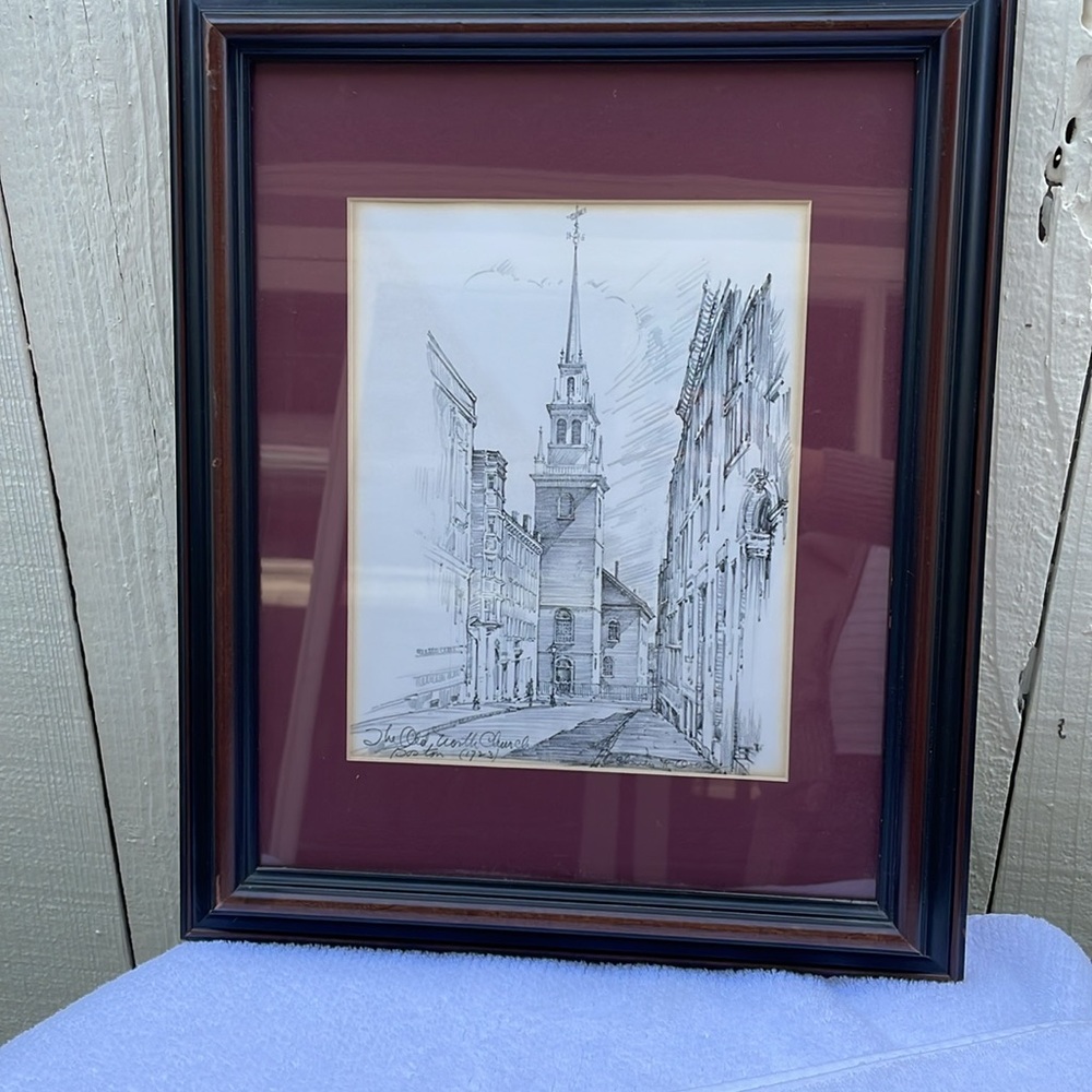 Charles Overly  “The Old Worth Church” Framed Print